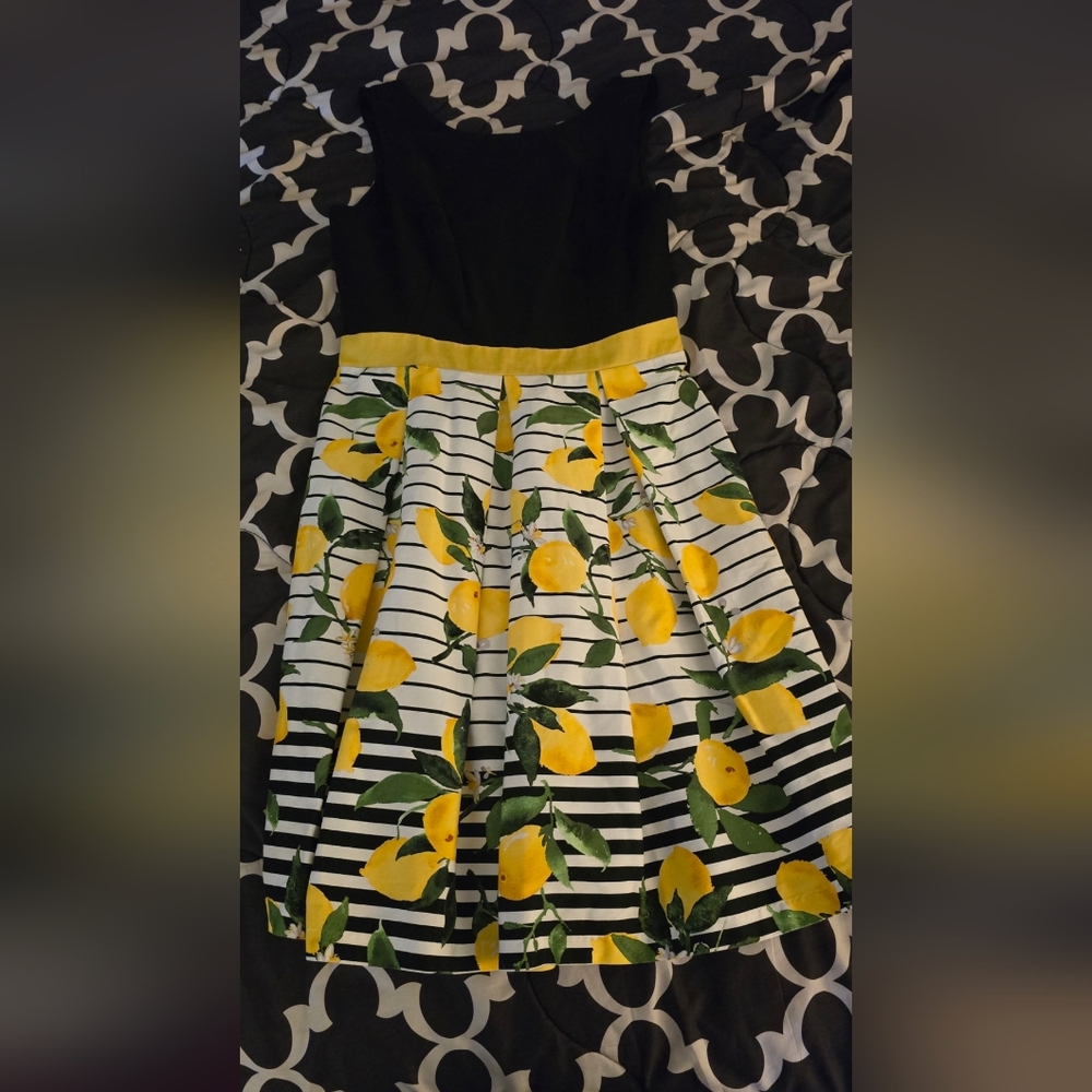 Chetta B Black and White Midi A-Line Skirt
